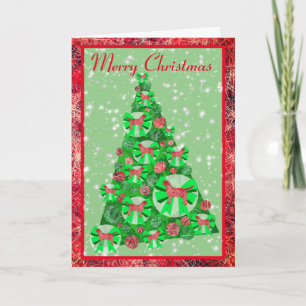 Labrador Retriever Dog Silhouette Christmas Tree Card