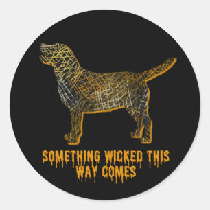 Labrador Retriever Dog Silhouette Fun Halloween Classic Round Sticker