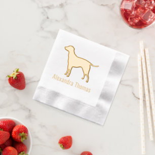 Labrador Retriever Dog Silhouette Name Foil Napkins