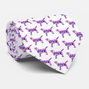 Labrador Retriever Dog Silhouette Purple White Tie