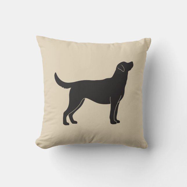 Labrador Retriever Dog Silhouette Throw PIllow (Front)