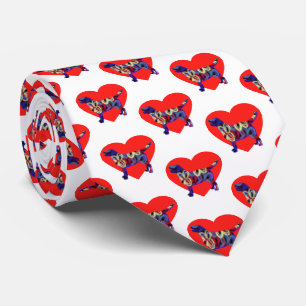 Labrador Retriever Dog Silhouette Valentine White Tie