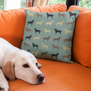 Labrador Retriever Dog Silhouettes Pattern Labs Cushion