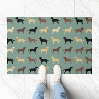 Labrador Retriever Dog Silhouettes Pattern Labs Doormat