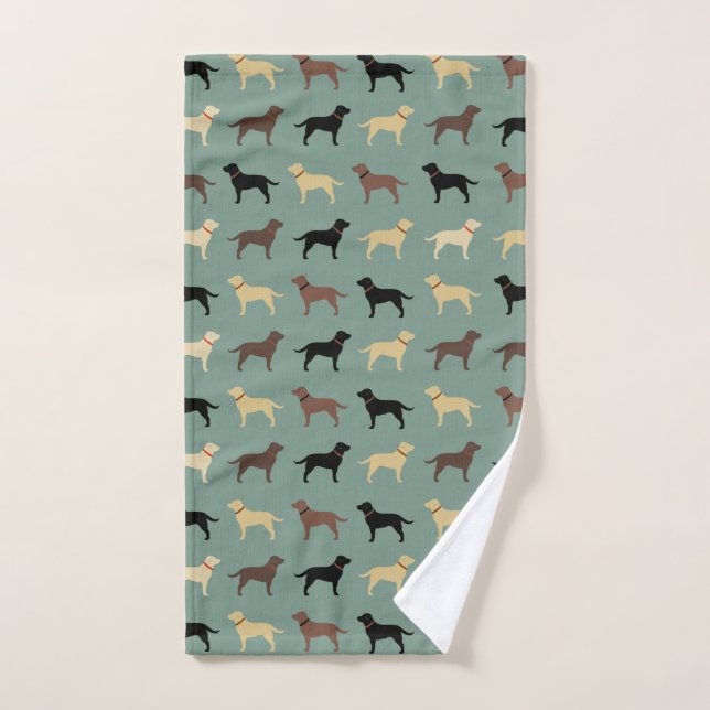 Labrador Retriever Dog Silhouettes Pattern Labs Hand Towel (Hand Towel)