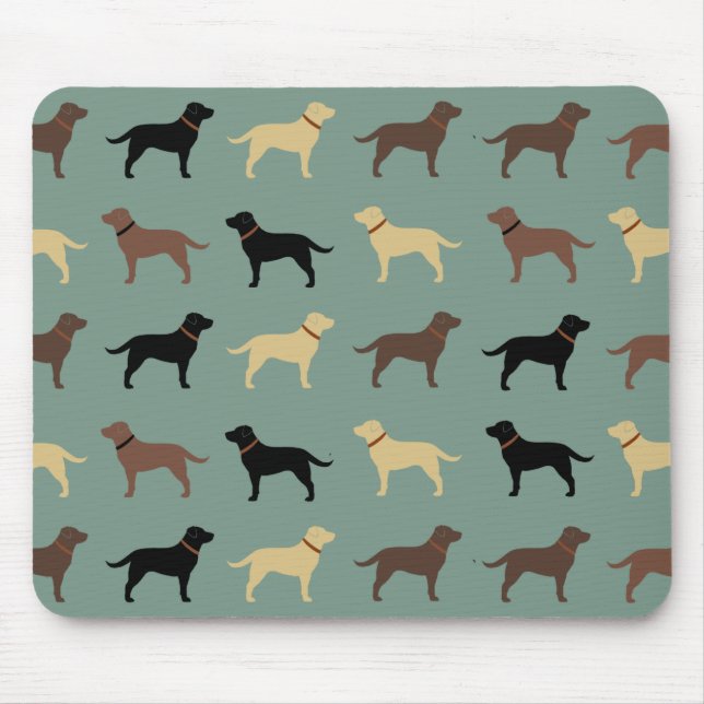 Labrador Retriever Dog Silhouettes Pattern Labs Mouse Mat (Front)