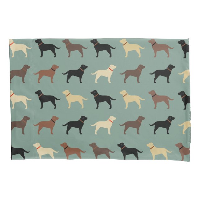 Labrador Retriever Dog Silhouettes Pattern Labs Pillowcase (Front)