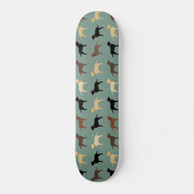 Labrador Retriever Dog Silhouettes Pattern Labs Skateboard (Front)