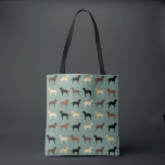 Labrador Retriever Dog Silhouettes Pattern Labs Tote Bag<br><div class="desc">Labrador Retriever dog silhouettes pattern with Black Labs,  Yellow Labs,  Chocolate Labs and Fox Red Labradors. This dogs pattern tote bag makes a perfect gift for Lab lovers! ©Jenn Inashvili</div>