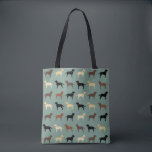 Labrador Retriever Dog Silhouettes Pattern Labs Tote Bag<br><div class="desc">Labrador Retriever dog silhouettes pattern with Black Labs, Yellow Labs, Chocolate Labs and Fox Red Labradors. This dogs pattern tote bag makes a perfect gift for Lab lovers! ©Jenn Inashvili</div>