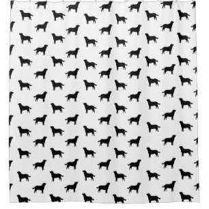 Labrador Retriever Dog Silhouettes Pattern Shower Curtain