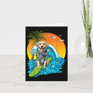 Labrador Retriever Dog Surfing Surfer Hawaii Summe Card