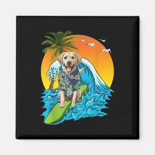 Labrador Retriever Dog Surfing Surfer Hawaii Summe Magnet