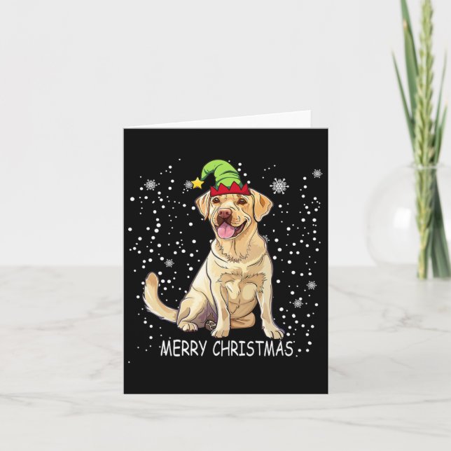 Labrador Retriever Dog Tree Christmas Sweater Xmas Card (Front)