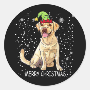 Labrador Retriever Dog Tree Christmas Sweater Xmas Classic Round Sticker