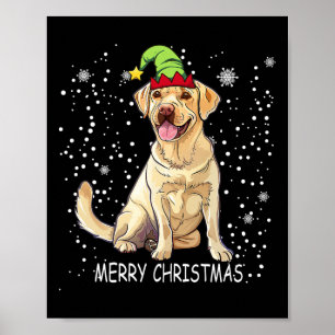 Labrador Retriever Dog Tree Christmas Sweater Xmas Poster