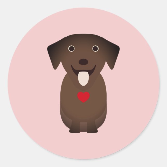 Labrador Retriever Dog Valentine, Valentine's Day  Classic Round Sticker (Front)