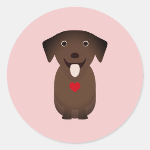 Labrador Retriever Dog Valentine, Valentine's Day Classic Round Sticker