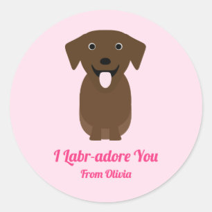 Labrador Retriever Dog Valentine's Day Party Classic Round Sticker