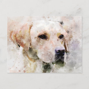 Labrador Retriever Dog Watercolor Portrait 02 Postcard