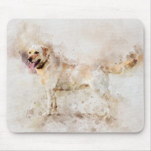 Labrador Retriever Dog Watercolor Portrait 05 Mouse Mat