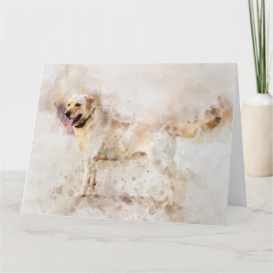 Labrador Retriever Dog Watercolor Portrait 05 Thank You Card