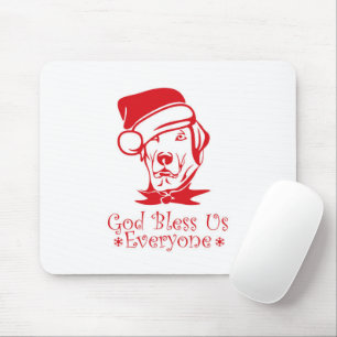 Labrador retriever dog wearing Santa Claus hat Mouse Mat