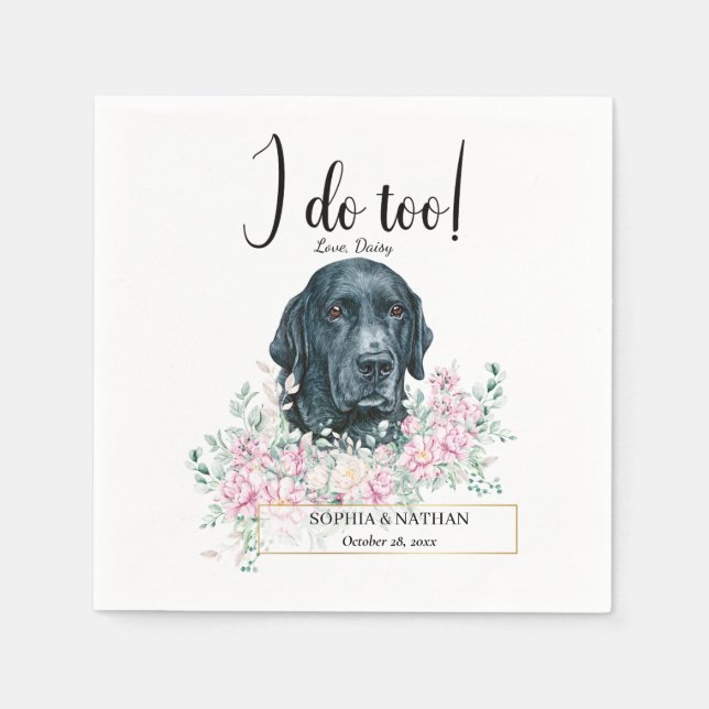Labrador Retriever Dog Wedding Cocktail Napkins (Front)