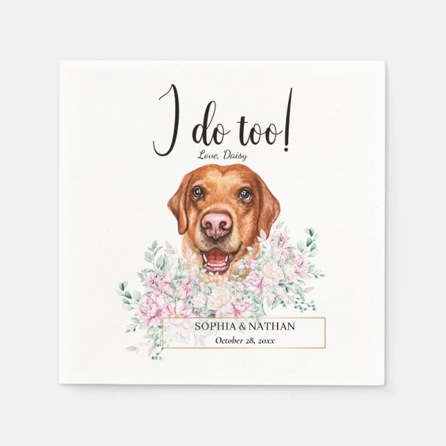 Labrador Retriever Dog Wedding Cocktail Napkins (Front)