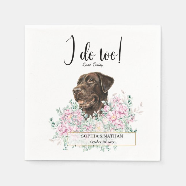 Labrador Retriever Dog Wedding Cocktail Napkins (Front)