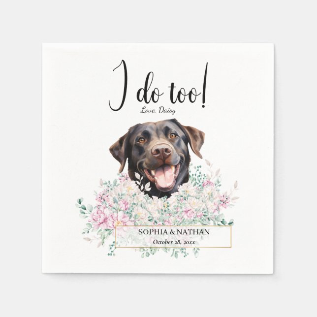 Labrador Retriever Dog Wedding Cocktail Napkins (Front)
