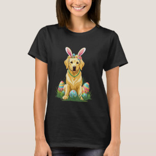 Labrador Retriever Dog with Bunny Ears Easter Eggs T-Shirt