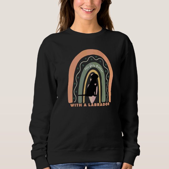 Labrador Retriever Dog With Patterned Rainbow  2 Sweatshirt (Front)