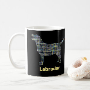 Labrador Retriever Dog Yellow & Blue Grid Coffee Mug