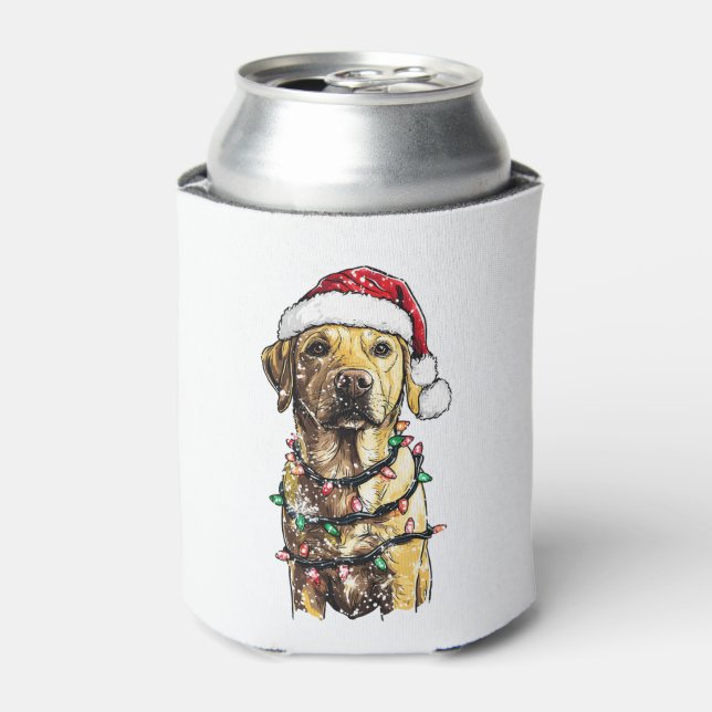 Labrador Retriever Dogs Tree Christmas Sweater Xma Can Cooler (Can Front)