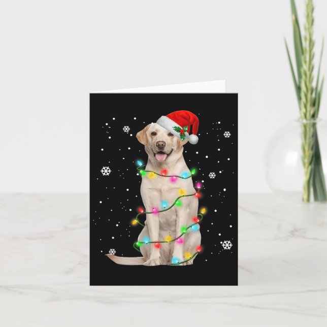 Labrador Retriever Dogs Tree Christmas Sweater Xma Card (Front)