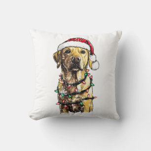 Labrador Retriever Dogs Tree Christmas Sweater Xma Cushion