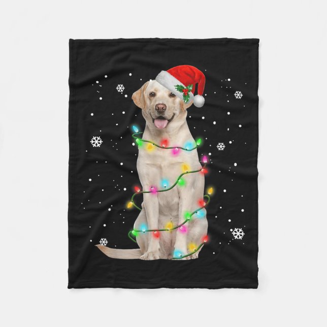 Labrador Retriever Dogs Tree Christmas Sweater Xma Fleece Blanket (Front)