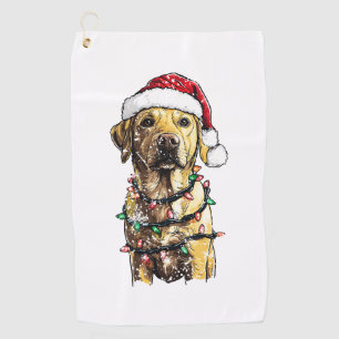 Labrador Retriever Dogs Tree Christmas Sweater Xma Golf Towel