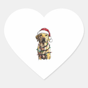Labrador Retriever Dogs Tree Christmas Sweater Xma Heart Sticker