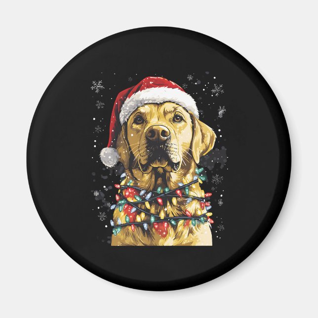 Labrador Retriever Dogs Tree Christmas Sweater Xma Magnet (Front)