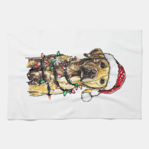 Labrador Retriever Dogs Tree Christmas Sweater Xma Tea Towel