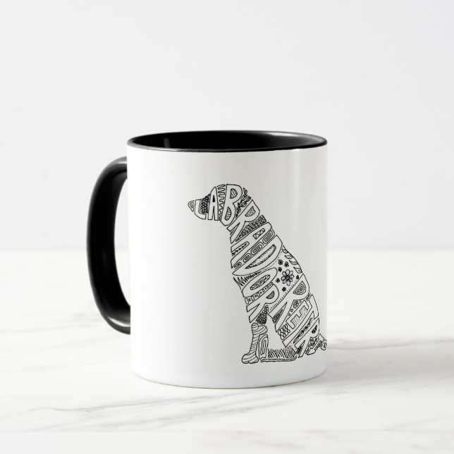 Labrador Retriever Doodle Design Mug (Front Left)
