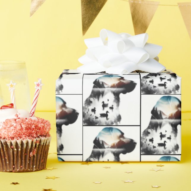 Labrador Retriever Double Exposure Wrapping Paper (Birthday Party)
