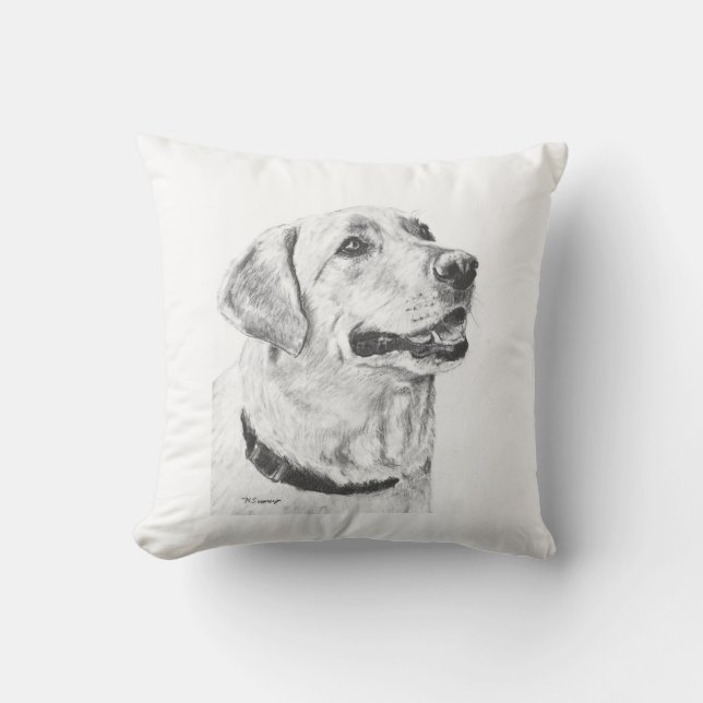 Labrador Retriever Drawing Cushion (Front)