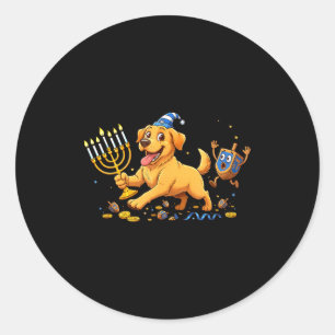 Labrador Retriever Dreidel Menorah Hanukkah Kids W Classic Round Sticker