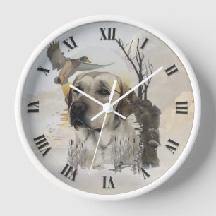 Labrador Retriever,  duck hunting  Clock