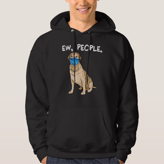 Labrador Retriever Ew People Dog Wearing Face Mask Hoodie (Front)