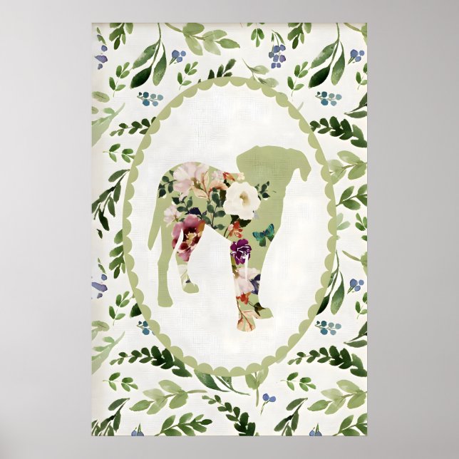 Labrador Retriever Floral Print Whimsical (Front)
