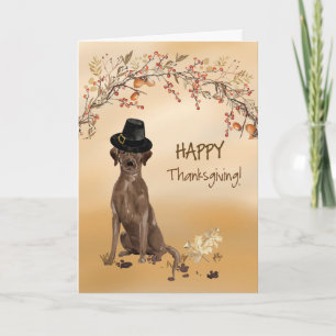 Labrador Retriever Funny Pilgrim Hat Thanksgiving Card